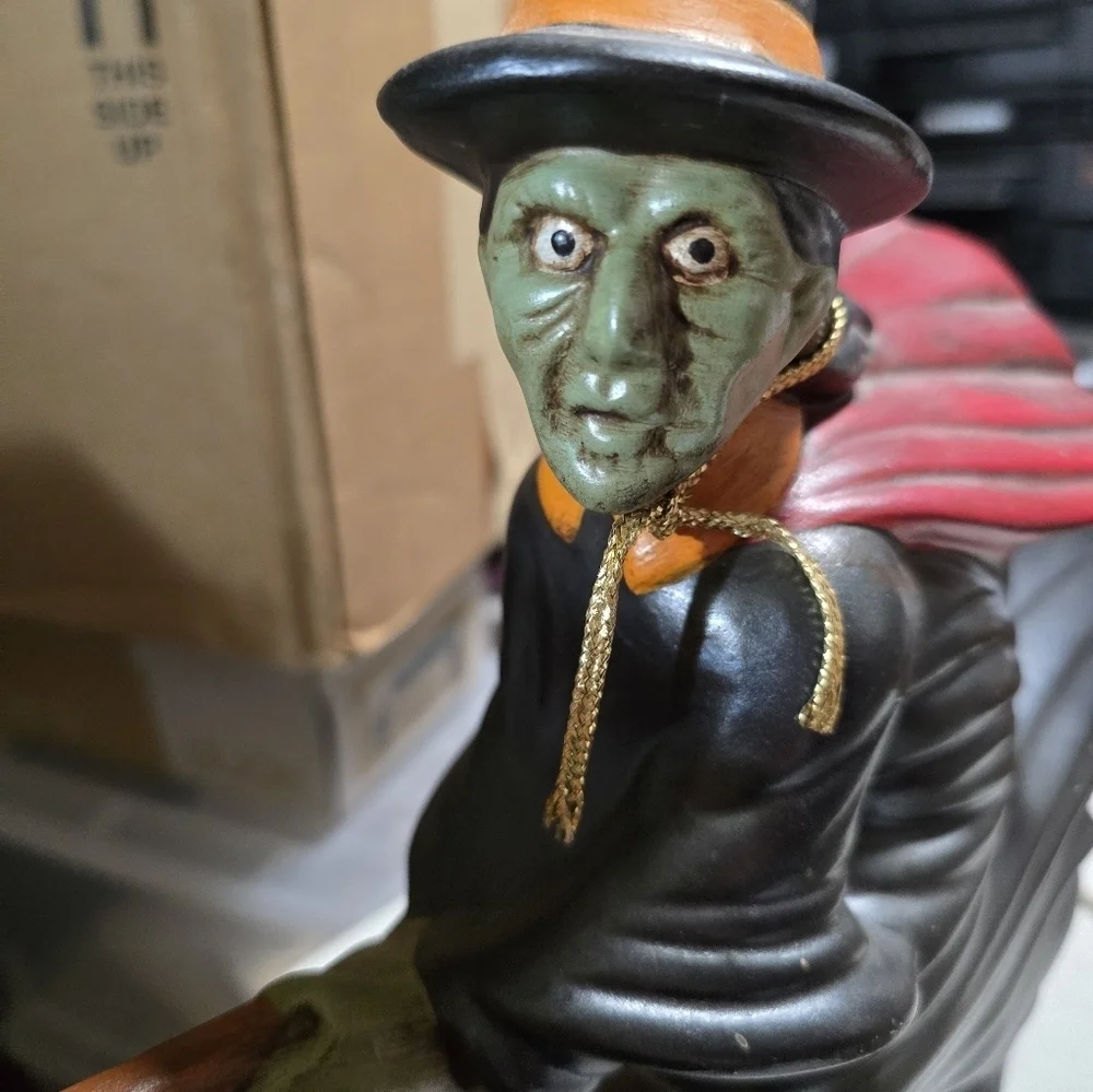 Set of 2 Vintage 1970s ceramic witch and ghost both 11